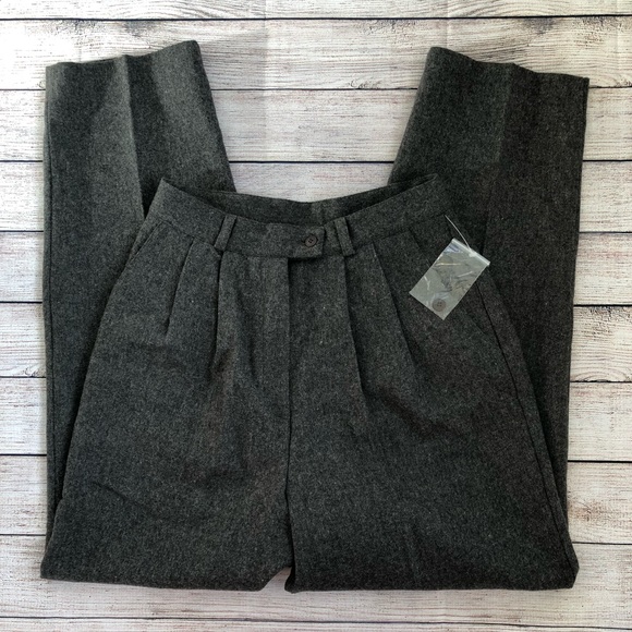 Savannah Pants - Savannah Womens Gray 100% Wool Pants Career Office